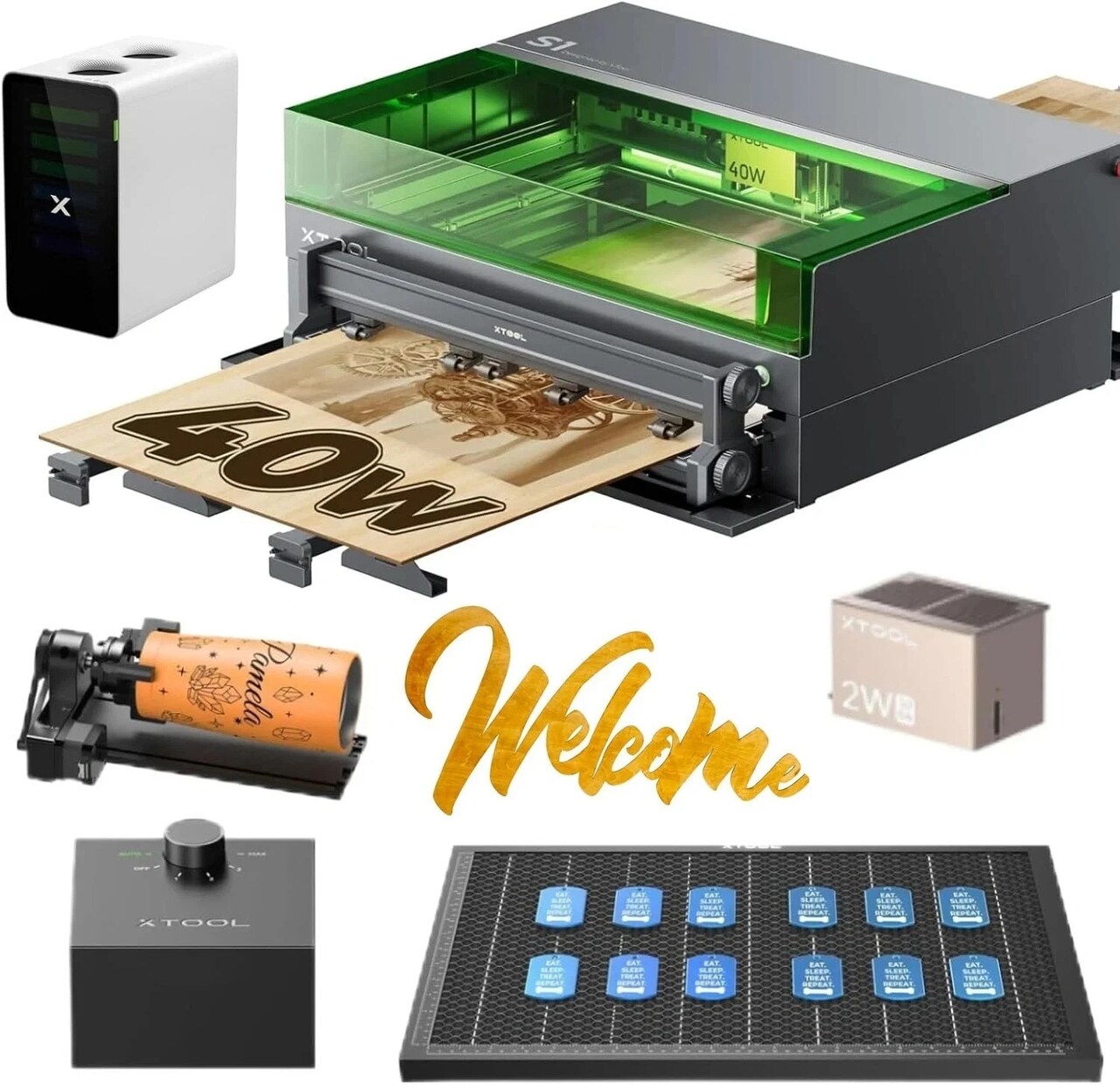 xTool S1 Laser Engraver and Cutter Machine, 23.93" x 15.16" Bed Size, Beginner-Friendly, Laser Engravering Machine for Wood and Metal, Acrylic, etc.